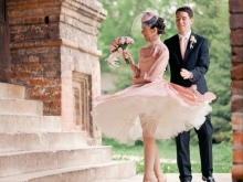 Wedding dress in the style of Audrey Hepburn