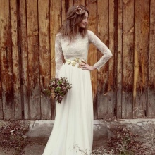 Rustic floor-length wedding dress