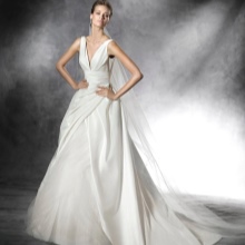 Wedding dress with a deep neckline by Pronovias