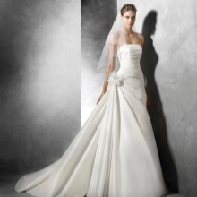 Wedding dress by Pronovias with drapery