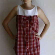 Sample dress with a shirt from a men's shirt