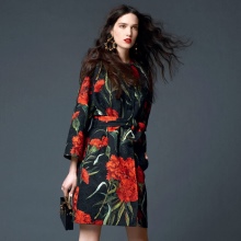 poplin dress with large flowers