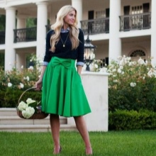 Green skirt with bow