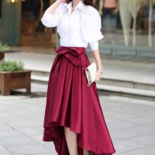 Maroon skirt with bow