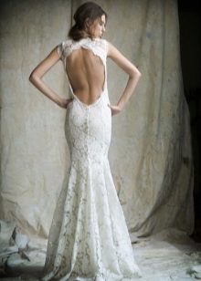 Cutout back wedding dress