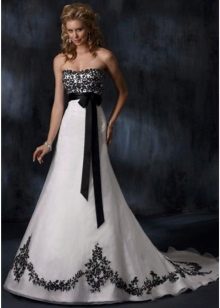 Black and white wedding dress