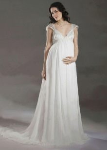 Wedding simple dress Empire style for pregnant women