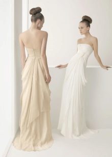 Wedding dress for low with drapery