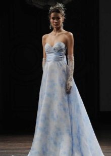 Blue wedding dress for a second marriage