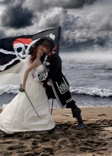 Wedding dress in a pirate style