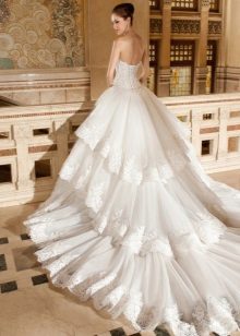 Wedding dress beige with a train