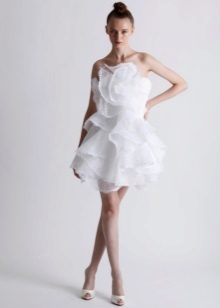 Short wedding dress with drapery