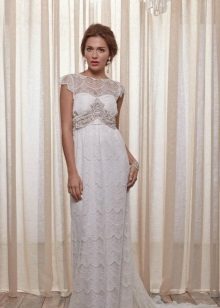 Empire style straight wedding dress