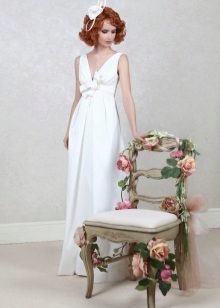 Straight V-neck Wedding Dress