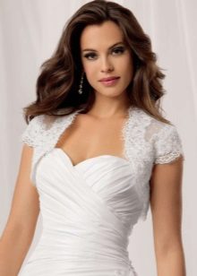 Wedding dress with openwork bolero