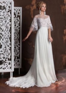 Wedding dress with a lace top is not magnificent