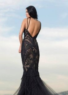 Evening dress mermaid with an open back