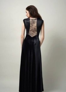 Evening dress with inset on the back