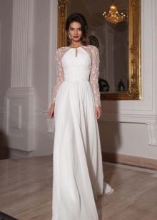 Wedding dress from the collection of Crystal Design 2015 closed with sleeves