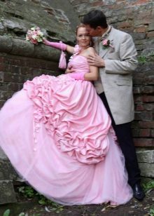 Pink wedding dress