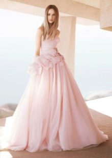 Pale pink wedding dress