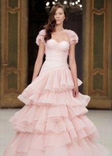 Pale pink pink wedding dress