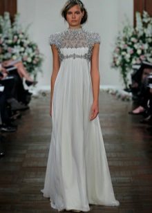 Empire style wedding dress with edging