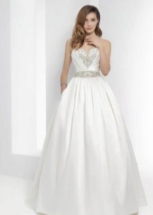 Satin magnificent wedding dress