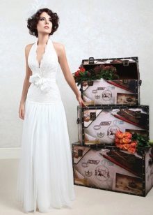 Wedding dress with a deep neckline from the collection of flower extravaganza