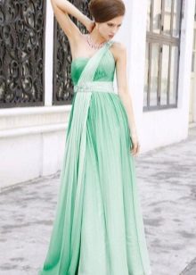 Green wedding dress in the Greek style