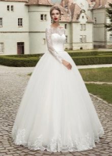 Closed lush wedding dress