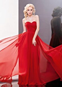 Red wedding dress straight