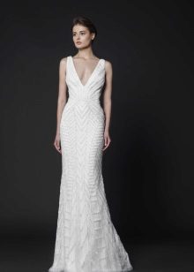 Wedding dress in the style of minimalism