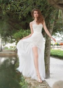 Wedding dress short front long back for summer wedding