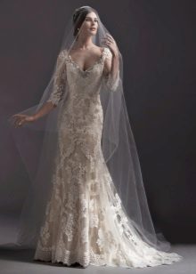 Mermaid Wedding Dress With Ivory Lace Sleeve