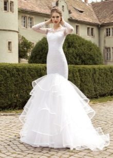 Mermaid wedding dress with a full skirt