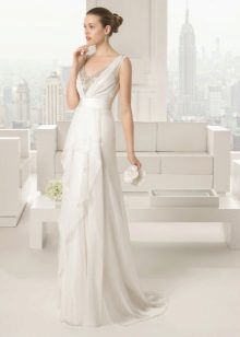 Elegant wedding dress with neckline