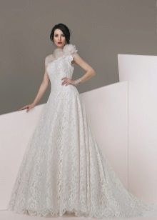 One shoulder wedding dress