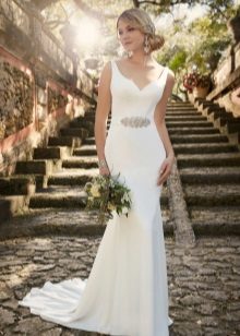 Elegant wedding dress with a train