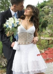 Crochet lace wedding dress