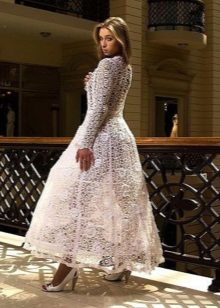 Magnificent knitted crochet wedding dress