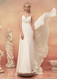 Empire style wedding dress with belt