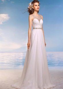 Wedding dress with a slit