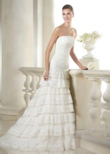 Wedding dress from the San Patrick Modern Bride collection with a multi-tiered skirt