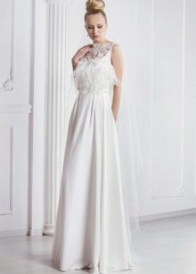 Wedding dress from Oksana Mucha with feathers