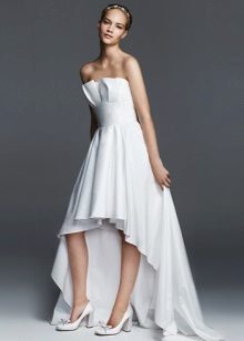 Wedding dress with draping on the chest