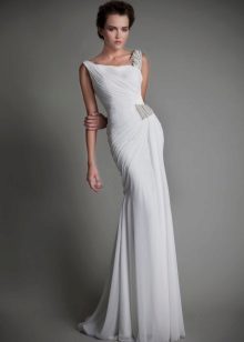 Wedding dress with asymmetry