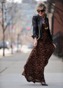 Black jacket for a dress with a leopard print