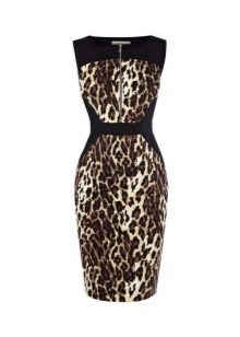 Leopard dress with black accents