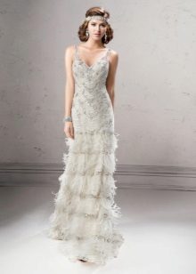 Wedding dress with fringe